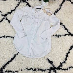 White Cotten button down shirt with Perales